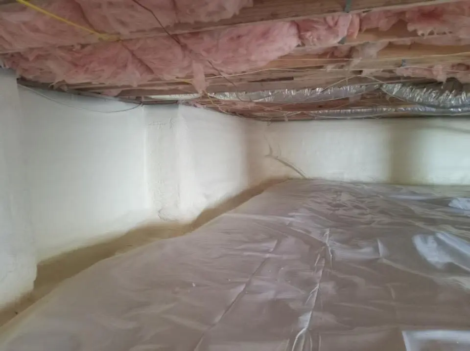 Crawl space encapsulation with closed-cell spray foam for Roof Waterproofing in Coppell
